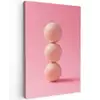 Golfballen - Roze - Drie Tuinposter op houten frame 2 cm dik middel -3d