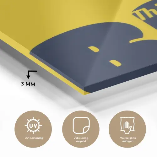 Geel - Think big - Grafisch plexiglas 5mm klein -sfeer2
