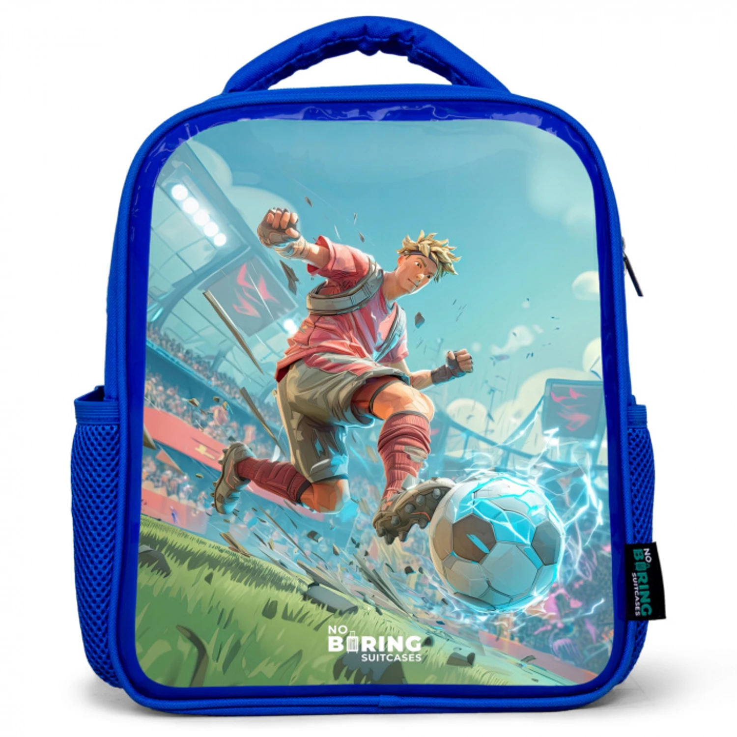 Voetbal - Jongen - Stadion - Elektrisch Kinderrugzak - Blauw middel -3d
