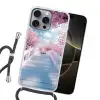 Brug - Kersenbomen - Wit Hoesje iPhone 16 Pro Max met koord klein -sfeer1