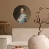 Portret van een meisje in het blauw - Schilderij van Johannes Cornelisz. Verspronck Wandcirkel behangsticker klein -sfeer1