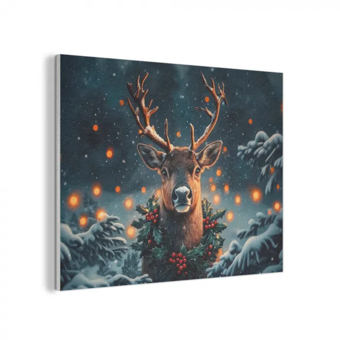 Hert - Kerst - Winter - Sneeuw - Kerstkrans PET vilt klein -3d