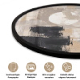 Abstract - Cirkel - Modern - Beige - Zwart - Minimalistisch Fotolijst rond zonder passe partout klein -closeup_DE