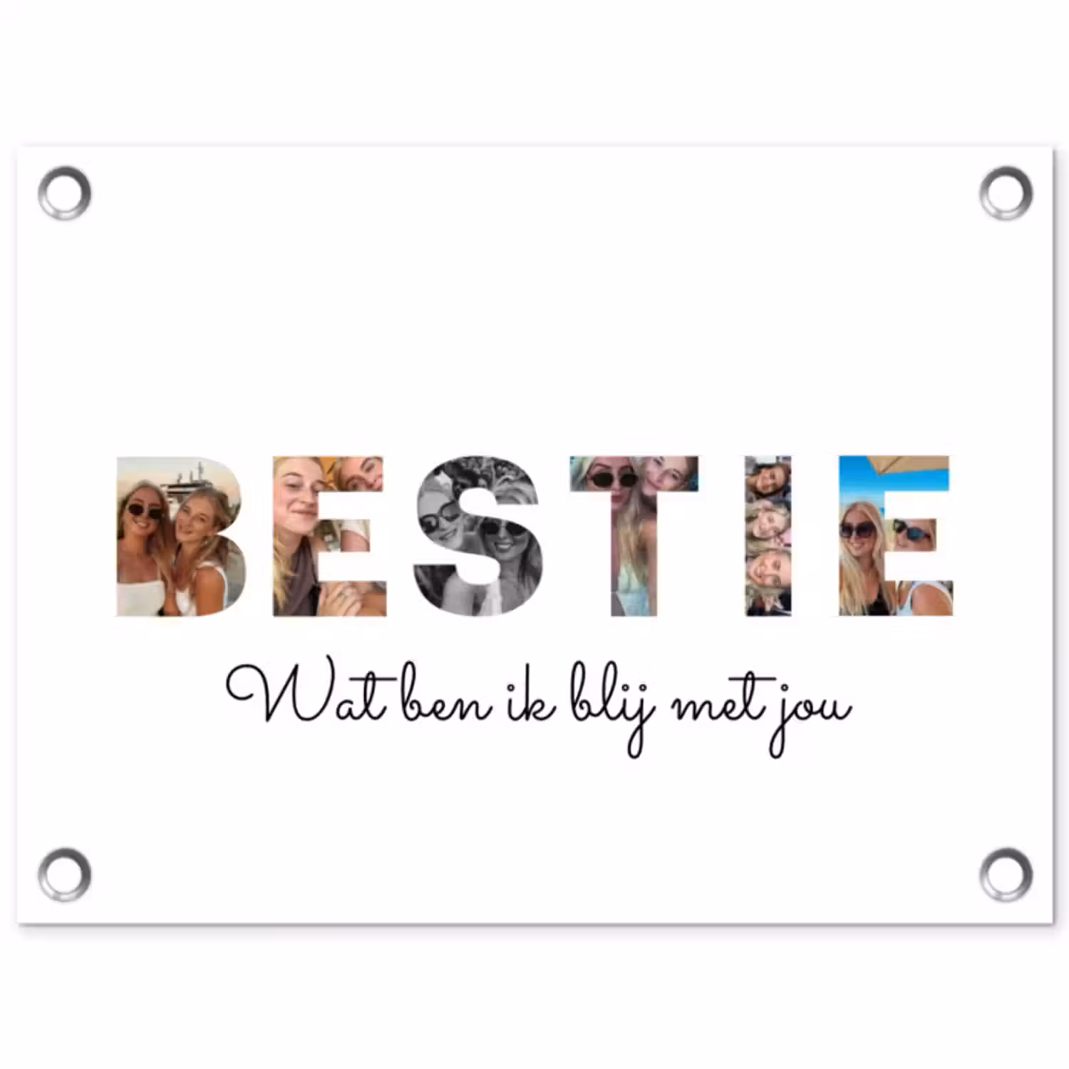 Gepersonaliseerde tuinposter - Bestie - Lettercollage