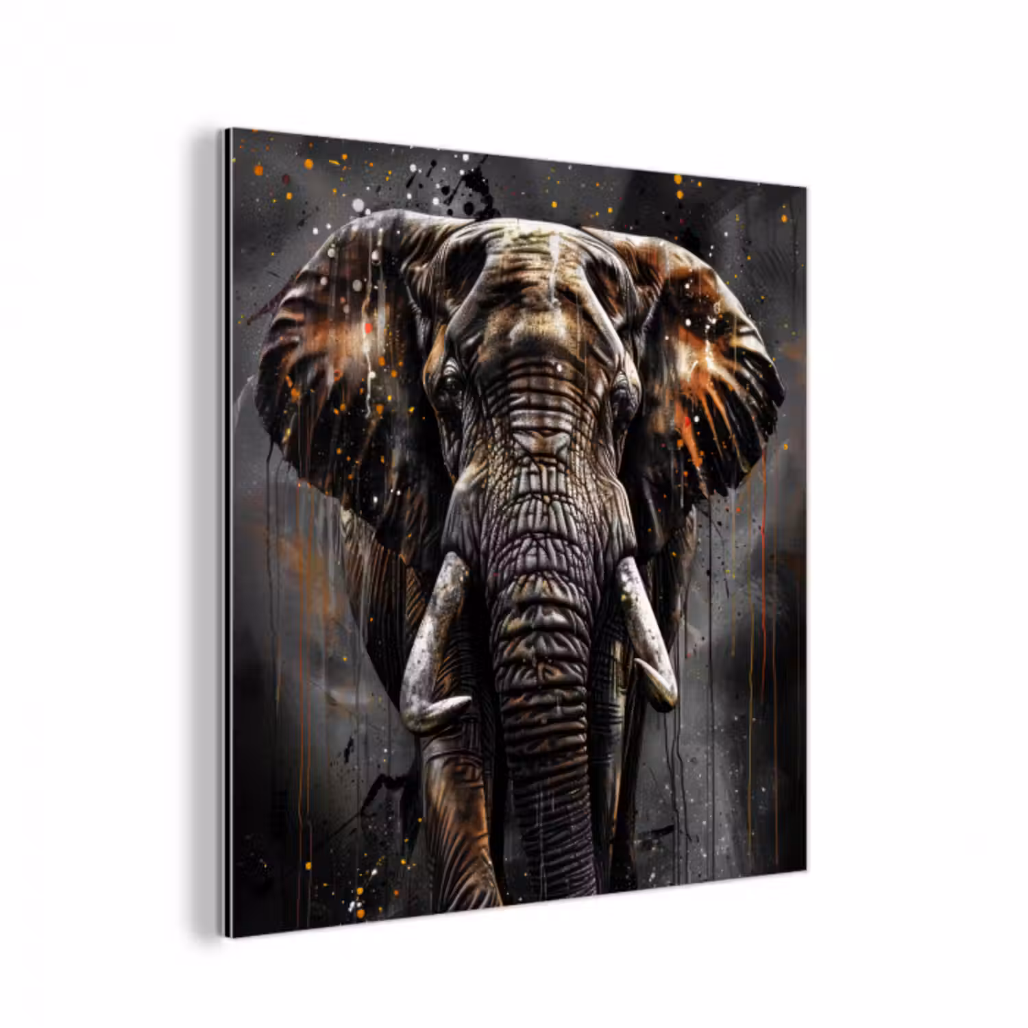 Alu-Dibond-Bild - Elefant - Aquarell - Wildtiere - Luxus