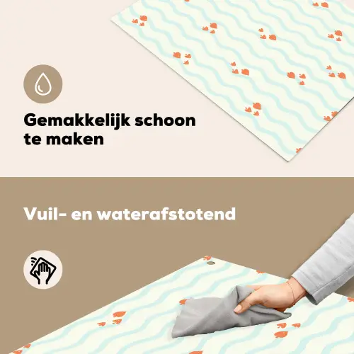 Golf - Vis - Blauw - Oranje Inductie beschemer met haakjes klein 777 -ky-schoon-nl