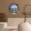 Doorkijk - Toscane - Landschap - Poort Wandcirkel kunststof plaat 5mm dik klein -sfeer1