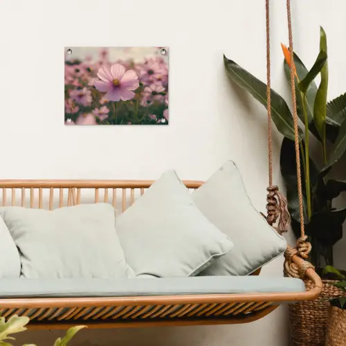 Bloemen - Paars - Wazig tuinposter los doek klein -sfeer7