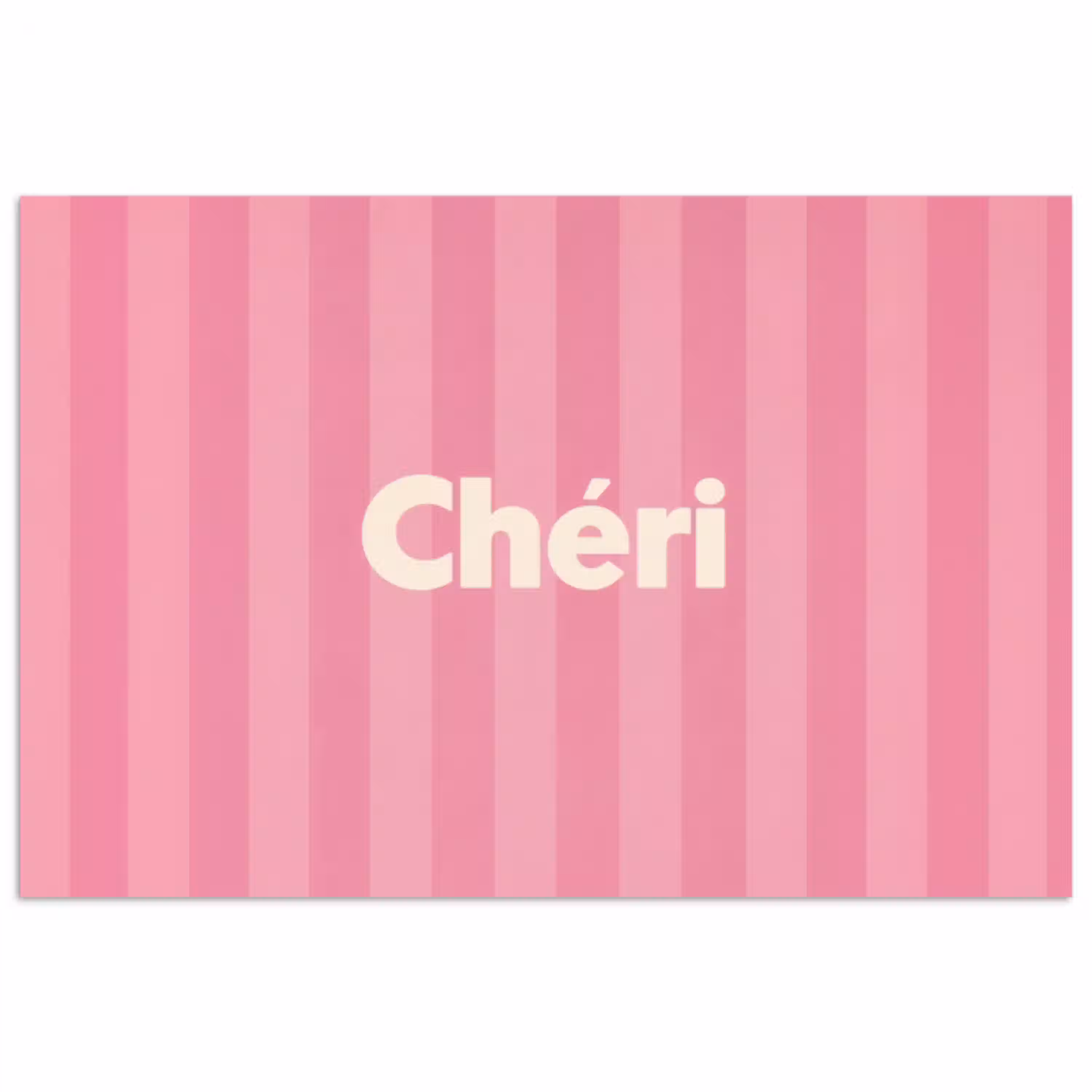 Gestreept - Roze - Chéri poster papier klein -3d