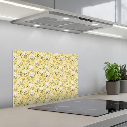 Frans - Citroen - Bloesem  - Wit - Geel keuken achterwand spatscherm klein 900 -3d_schuin