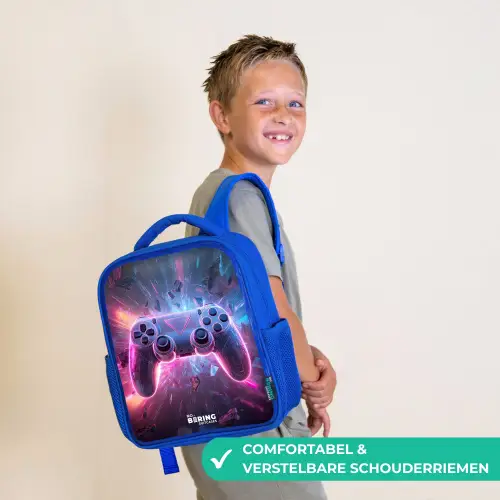 Game - Controller - Neon Kinderrugzak - Blauw middel -sfeer3_NL