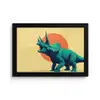 Triceratops - Cirkel - Oranje - Hoorns fotolijst zwart zonder passe partout klein -3d