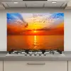 Zonsondergang - Zee - Lucht - Oranje - Horizon - Water keuken achterwand spatscherm klein -3d_website