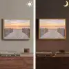 Zonsondergang - Strand - Zand Light Box met batterij (Wandlamp) middel -sfeer3
