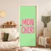 Mon cheri - Groen - Roze deurposter klein -sfeer2