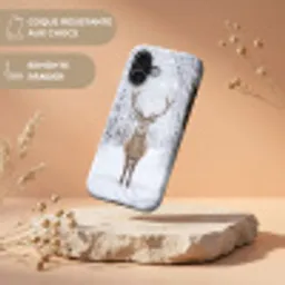 Hert - Winter - Bos - Natuur - Wit Toughcase MagSafe Apple iPhone 17 klein -USP_RandenV_FR