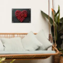 Kersen - Hart - Rood - Zwart tuinposter los doek klein -sfeer7