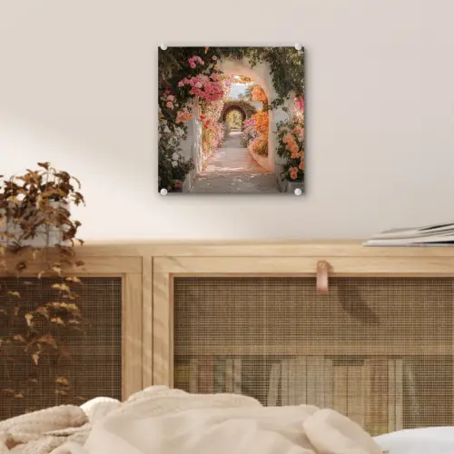 Doorkijk - Boog - Bloemen - Pastel plexiglas 5mm klein -sfeer4