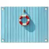 Reddingsboei - Houten wand - Blauw tuinposter los doek klein -3d