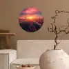 Windmolen - Zonsondergang - Landschap Wandcirkel behangsticker klein -sfeer1