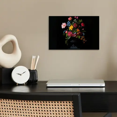 Bloemen - Vrolijk - Vaas poster papier klein -sfeer1