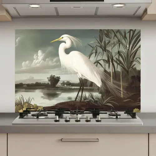 Reiger - Planten - Wolken - Wit keuken achterwand spatscherm klein -3d_website