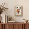 Schotse Hooglander - Sneeuw - Winter - Natuur - Dier - Doorkijk - Landelijk Light Box met kabel (Tafellamp) klein -sfeer2