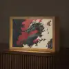 Zwarte draak - Rookwolken - Rood Light Box met kabel (Tafellamp) klein -z3d_website