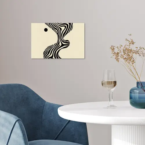 Beige - Lijnen - Golvend -  Abstract poster papier klein -sfeer3