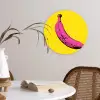 Banaan - Grafisch - Geel Wandcirkel kunststof plaat 5mm dik klein -sfeer4