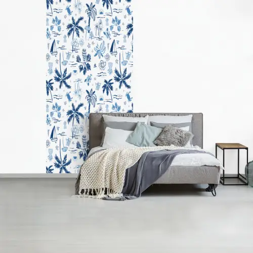 Zee - Strand - Blauw - Wit fotobehang vinyl groot 64 -slaapkamer
