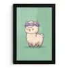 Alpaca - Groen - Bloemendiadeem fotolijst zwart zonder passe partout klein -3d