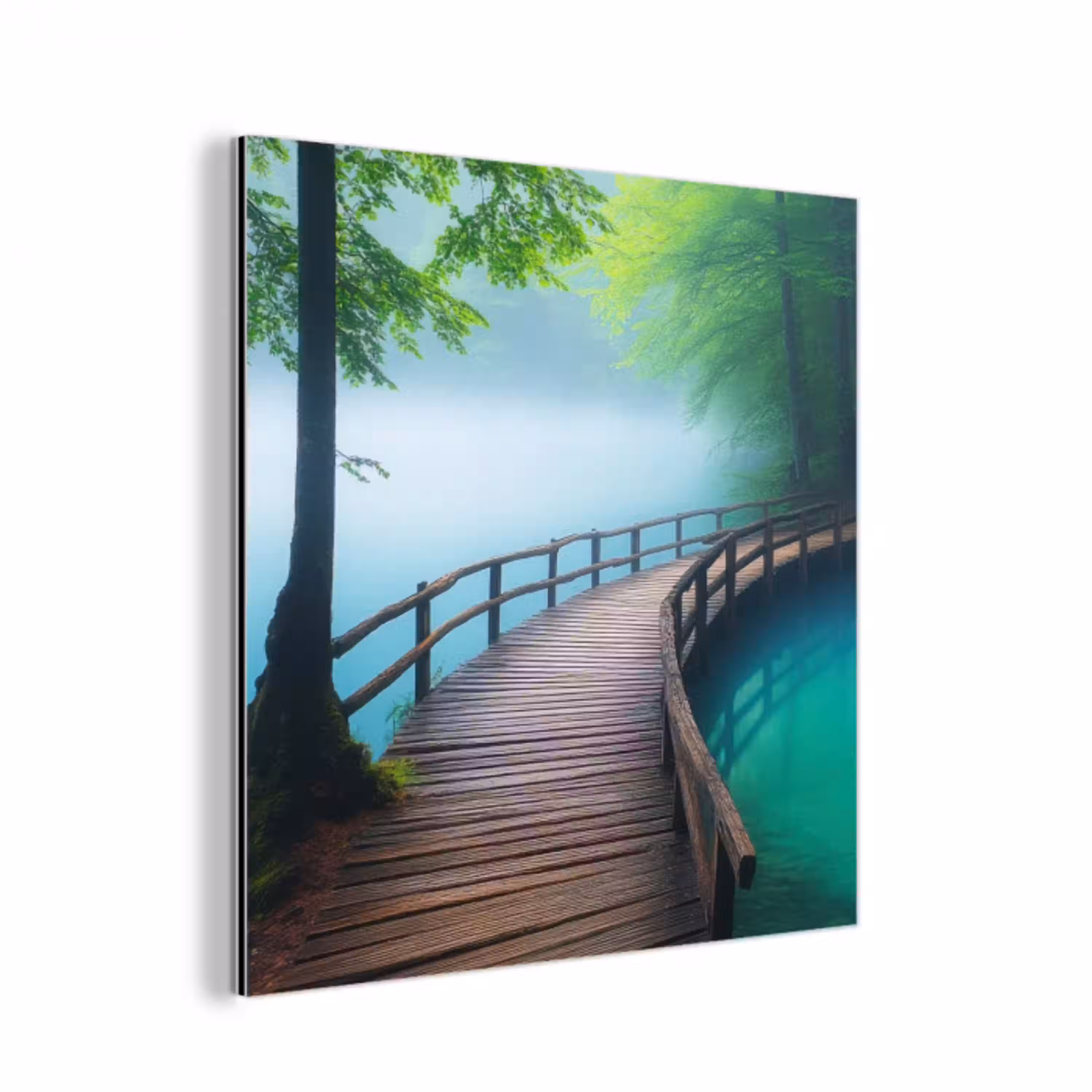 Brug - Water - Rivier - Bos aluminium wit klein -3d