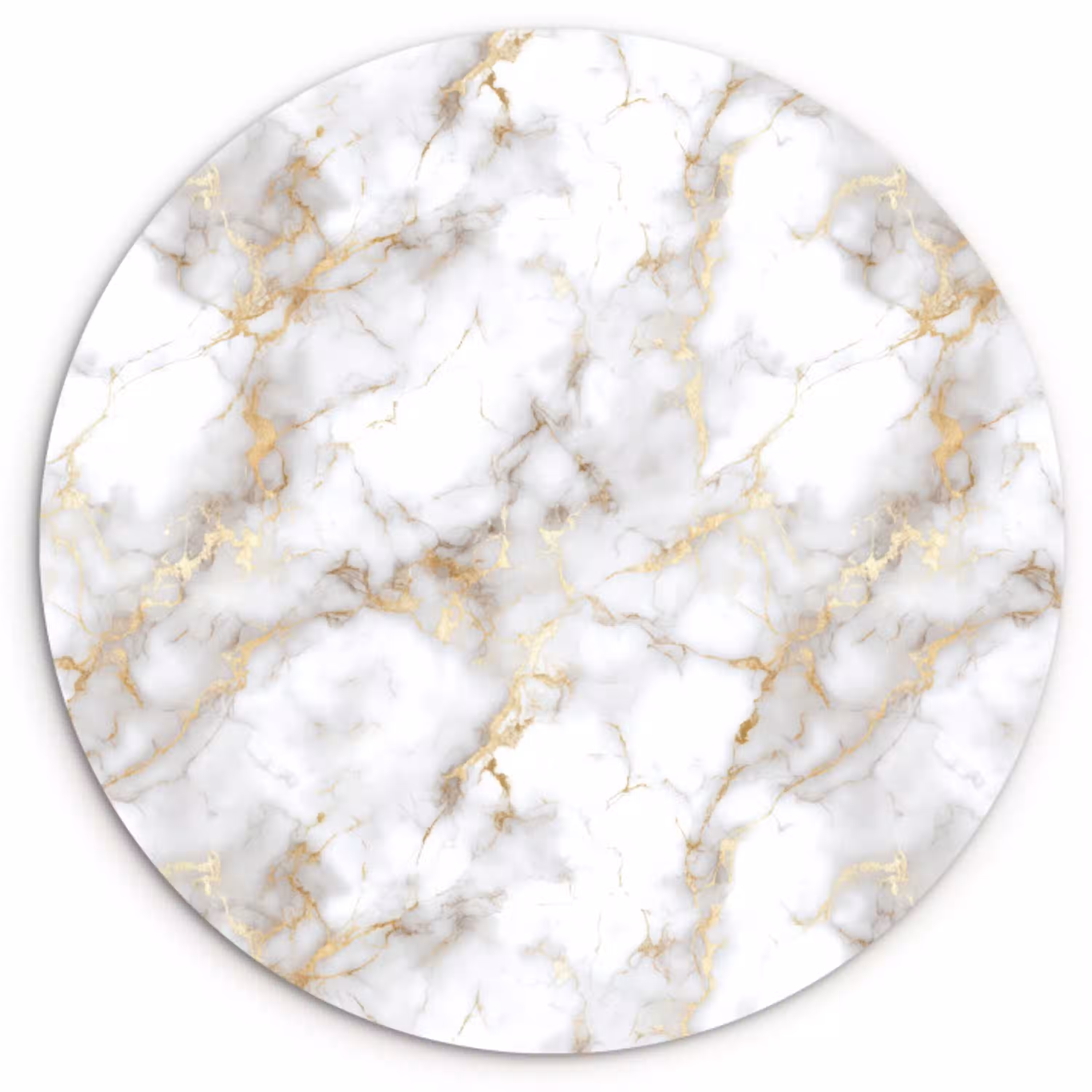 Gouden aders - Marmer - Wit Wandcirkel kunststof plaat 5mm dik klein 188 -3d