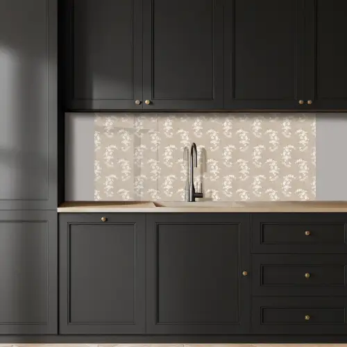 Motief - Beige - Linnen keuken achterwand 2 middel 871 -sfeer1