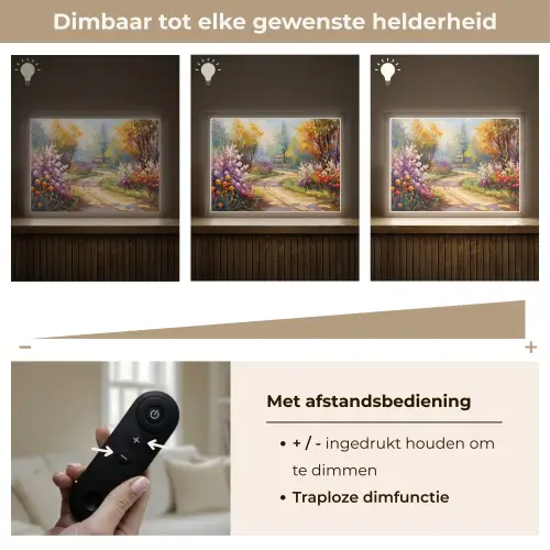 Bloemen - Bomen - Kunst - Watercolor Light Box met batterij (Wandlamp) middel -USP_dimbaarNL