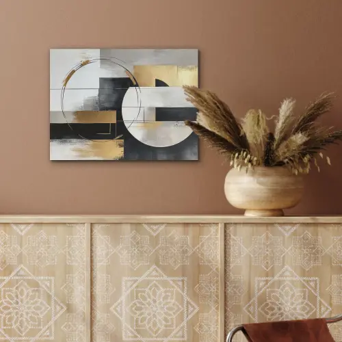 Abstract - Goud - Zilver - Vormen - Aesthetic PET vilt klein -sfeer4