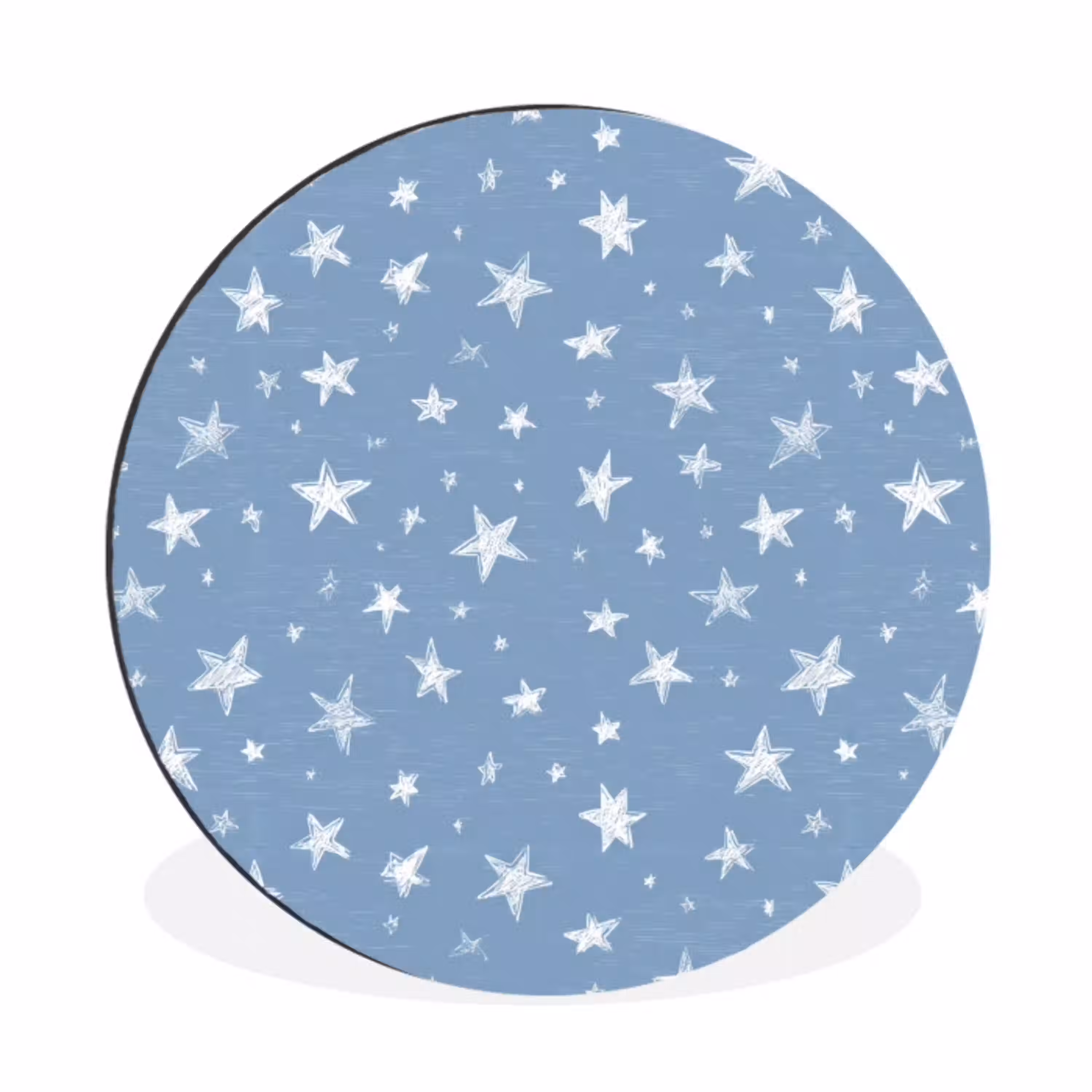 Sterretjes - Patroon - Blauw Wandcirkel aluminium klein 190 -3d