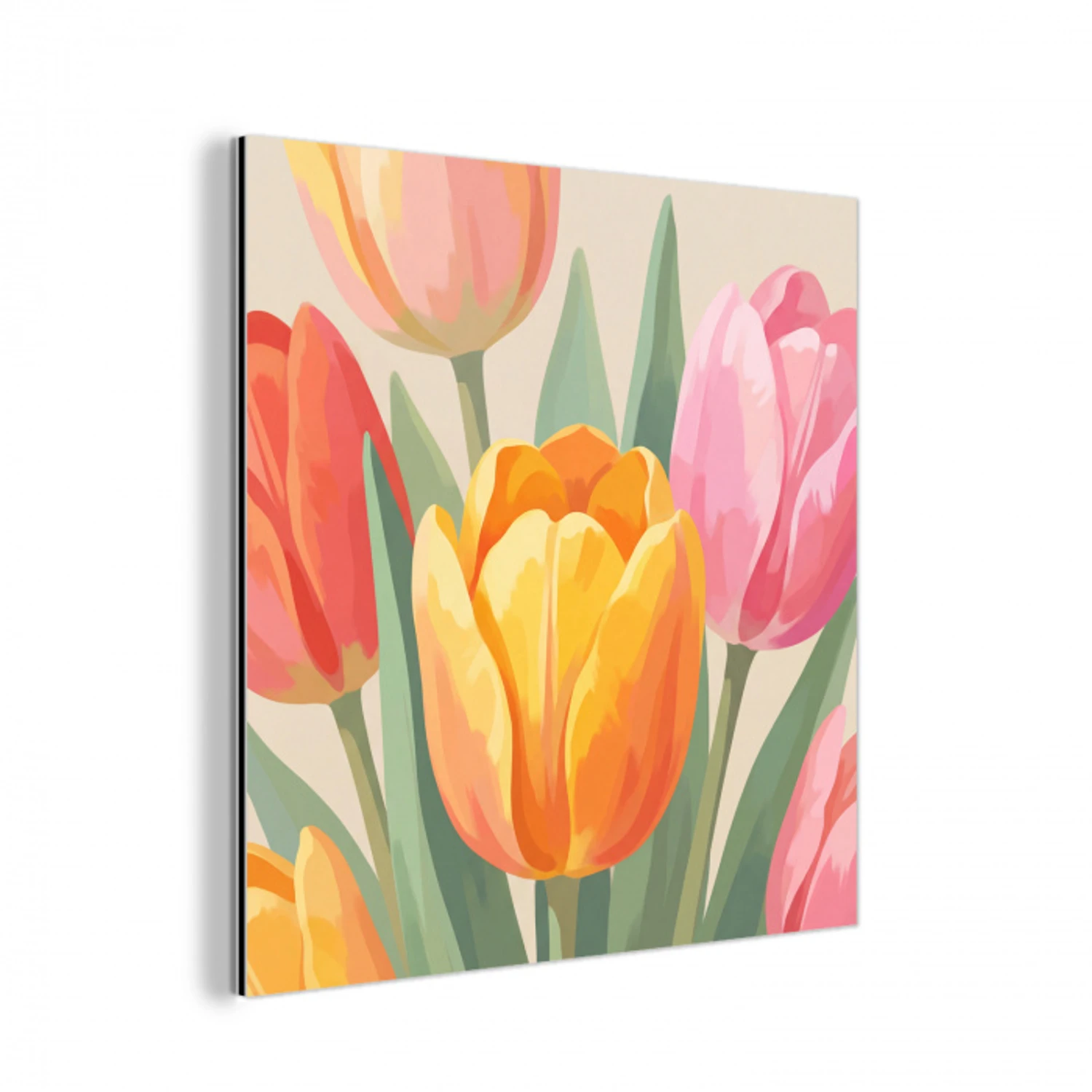Tulpen - Abstract - Kleurrijk aluminium wit klein -3d