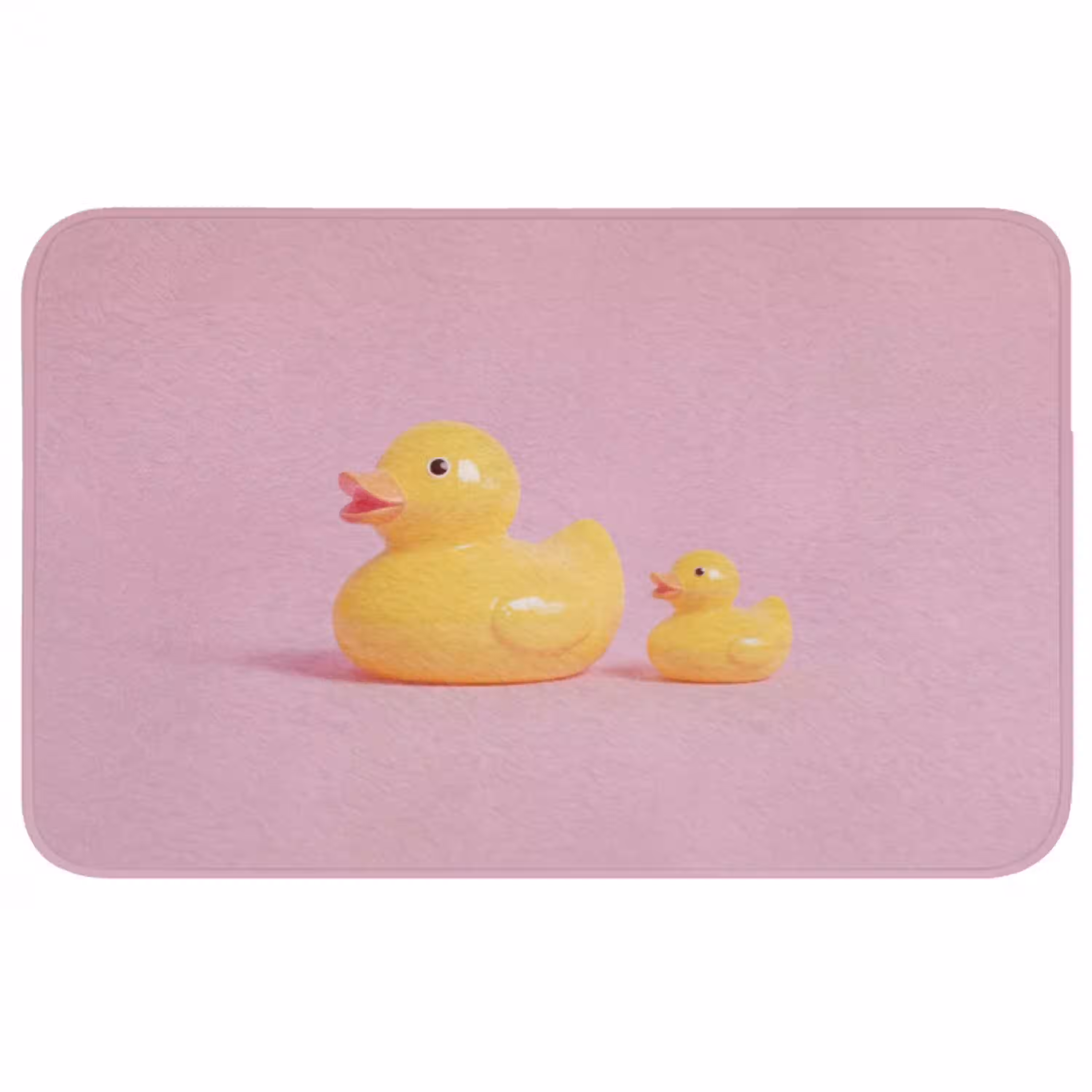 Eendjes - Vrolijk - Roze Badmat middel -3d