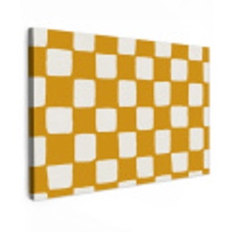 Grafisch - Patroon - Oker Tuinposter op houten frame 2 cm dik klein 845 -3d