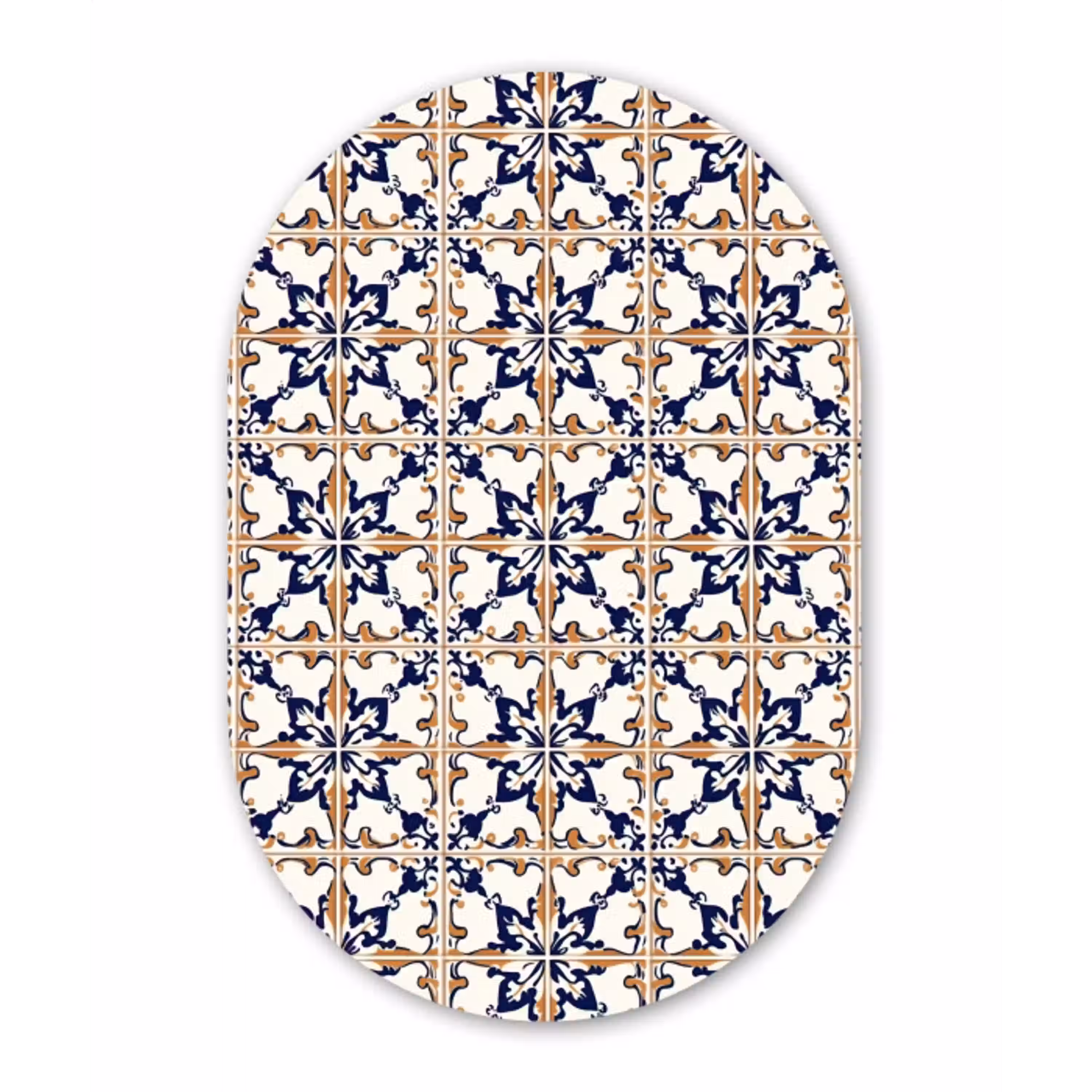 Klassiek - Patroon - Kleurrijk Wandcirkel Ovaal Aluminium middel 839 -3d
