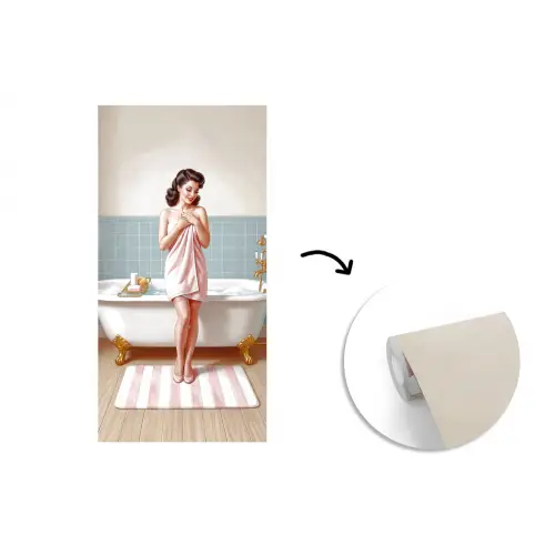 Badkamer - Vrouw - Roze fotobehang vinyl groot -3d