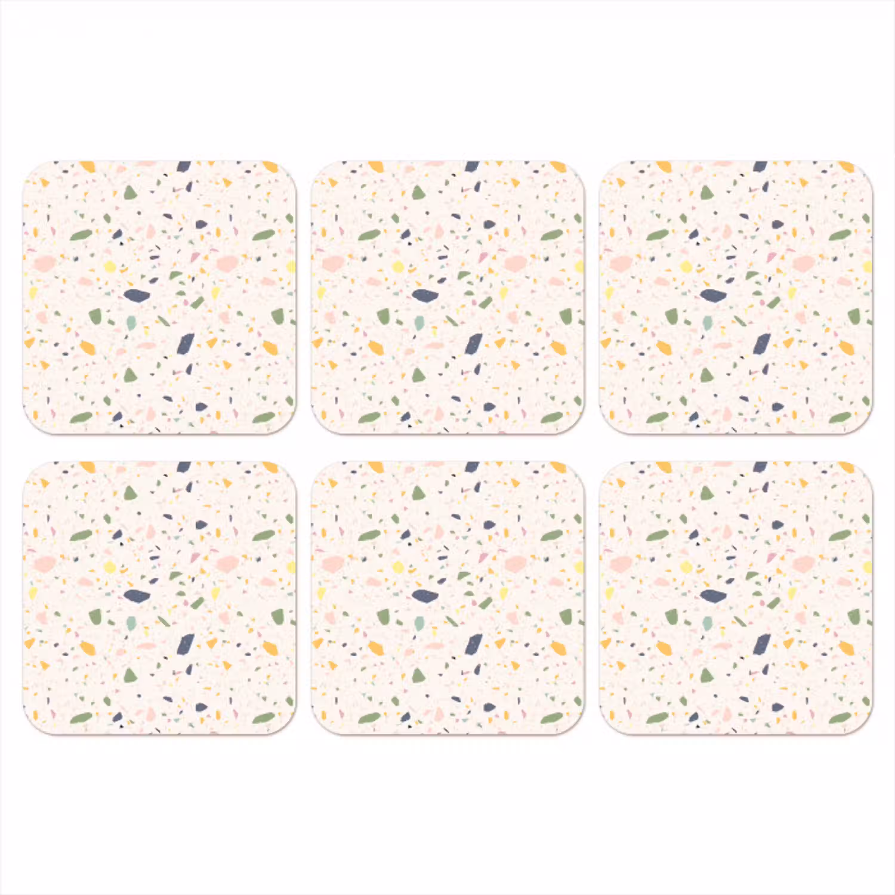 Terrazzo - Patroon - Kleurrijk  - Festival onderzetter kurk middel 366 -3d