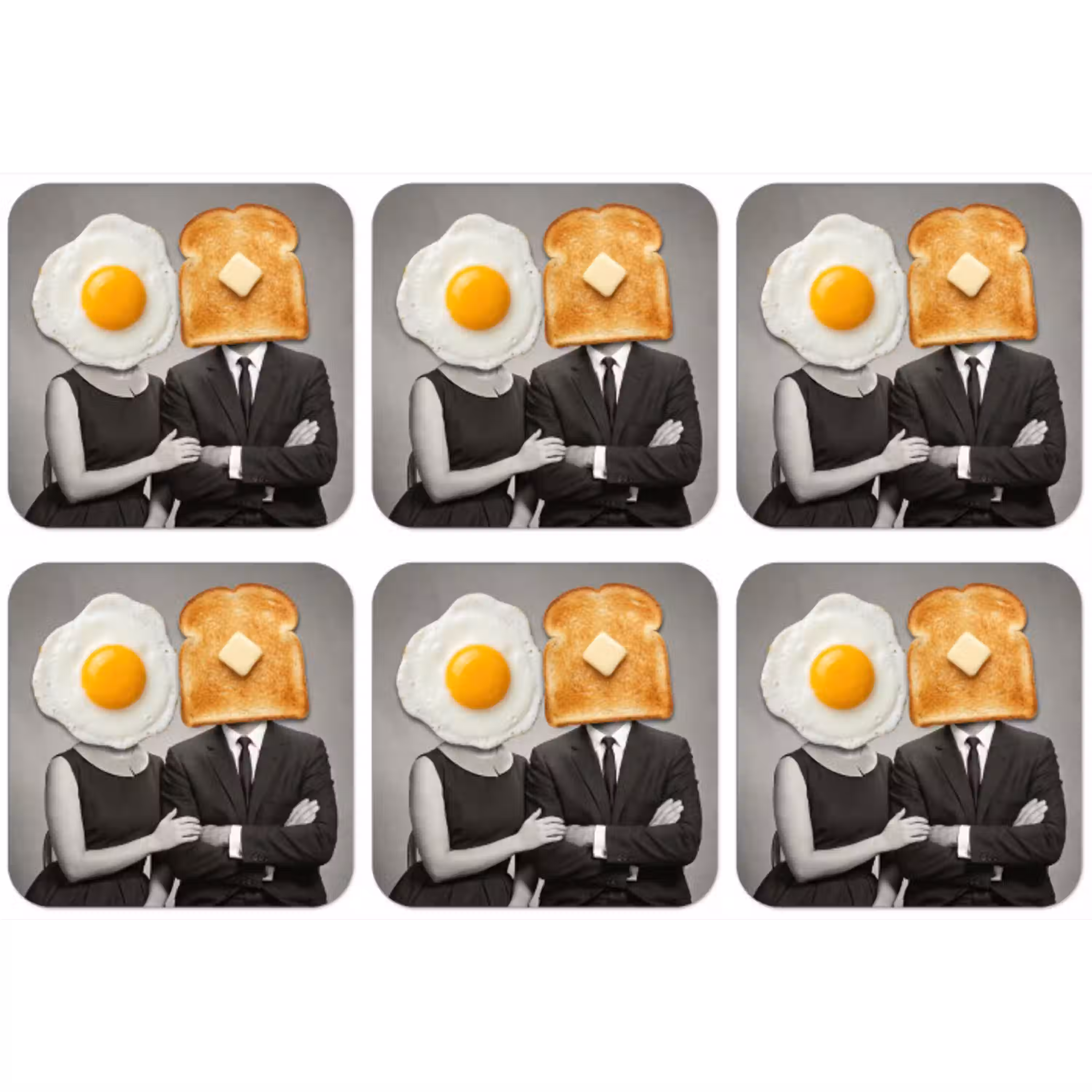 Ontbijt - Koppel - Ei - Brood onderzetter kurk middel -zkaufland3dotto