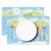 Wereldkaart - Staatkundig - Blauw - Aarde - Educatief Placemat vinyl groot -zzsfeer2_Kitchenyeah-website