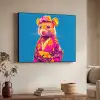 Muis - Kimono - Bloemen - Blauw Textielframe - compleet frame klein -sfeer3