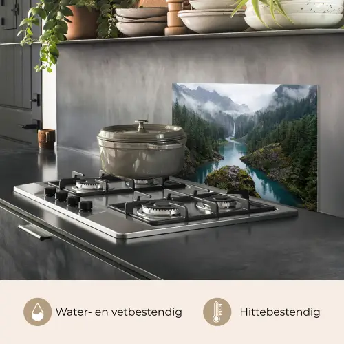 Waterval - Bomen - Bergen keuken achterwand spatscherm klein -usp_NL