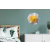 Wit - Bloem - Elegant Wandcirkel aluminium klein -slaapkamer