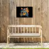Kat - Graffiti - Kleurrijk - Wafel - Eten Tuinposter op houten frame 2 cm dik klein -sfeer4